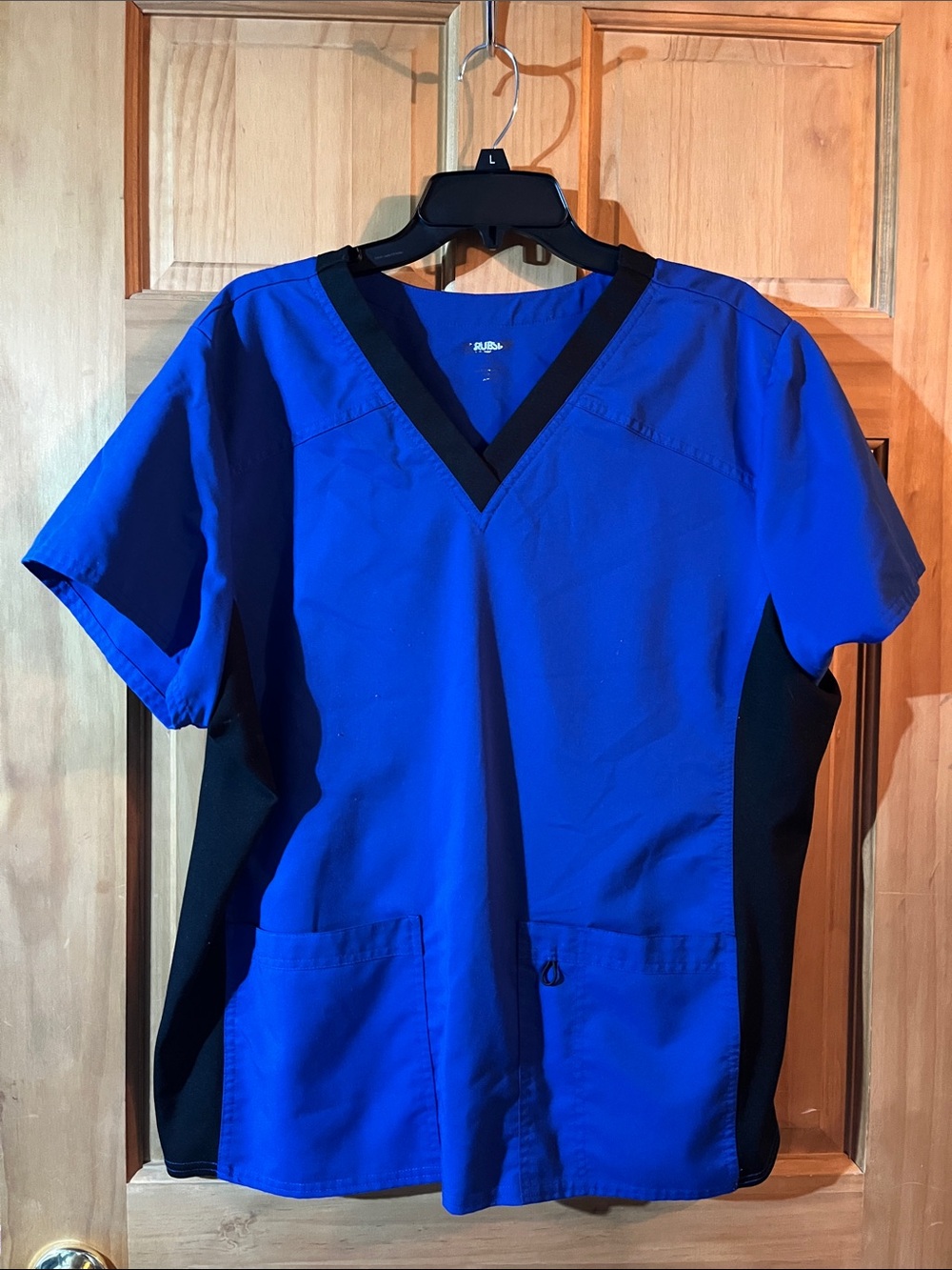 Scrubstar Royal Blue V-Neck Scrub Top with Black Trim